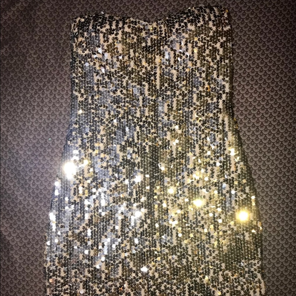 Gold/silver sequin mini dress